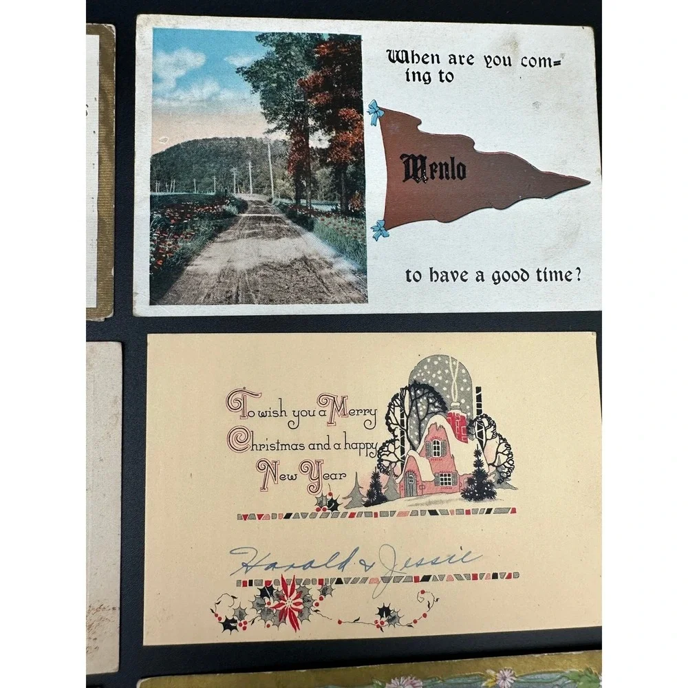 Antique Postcards Ephemera Lot Vintage Greetings Birthday Christmas Flowers 16